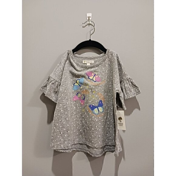 Tucker + Tate Other - Tucker + Tate Ruffle Sleeve Shirt in Grey Heather Butterfly/ NWT, Size 4